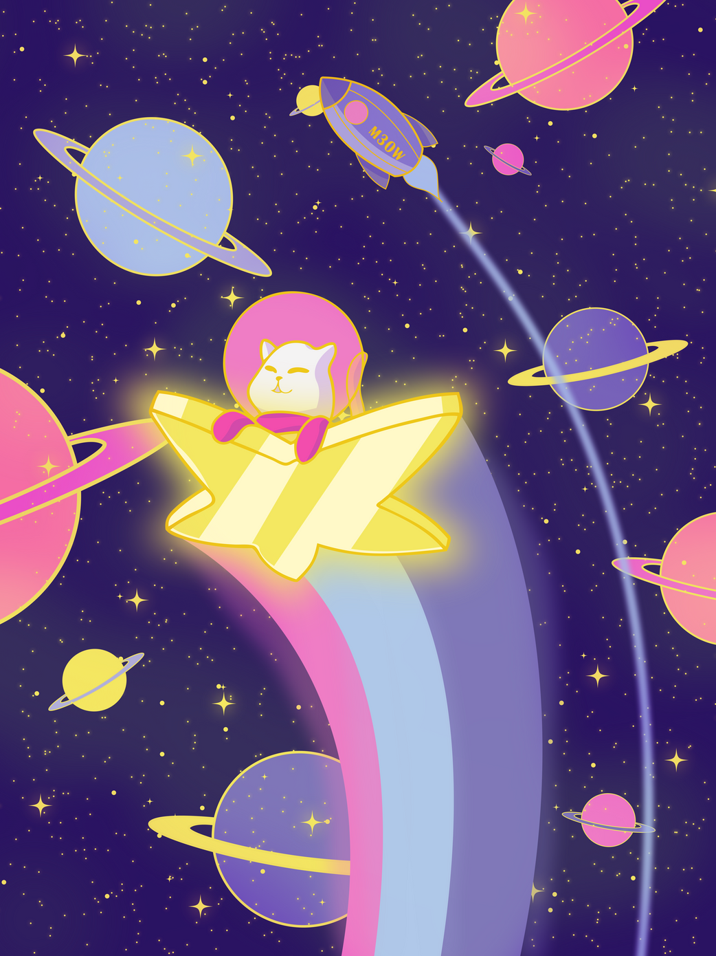 Free HD Phone wallpaper of Catstronaut (Cute Cat Astronaut).